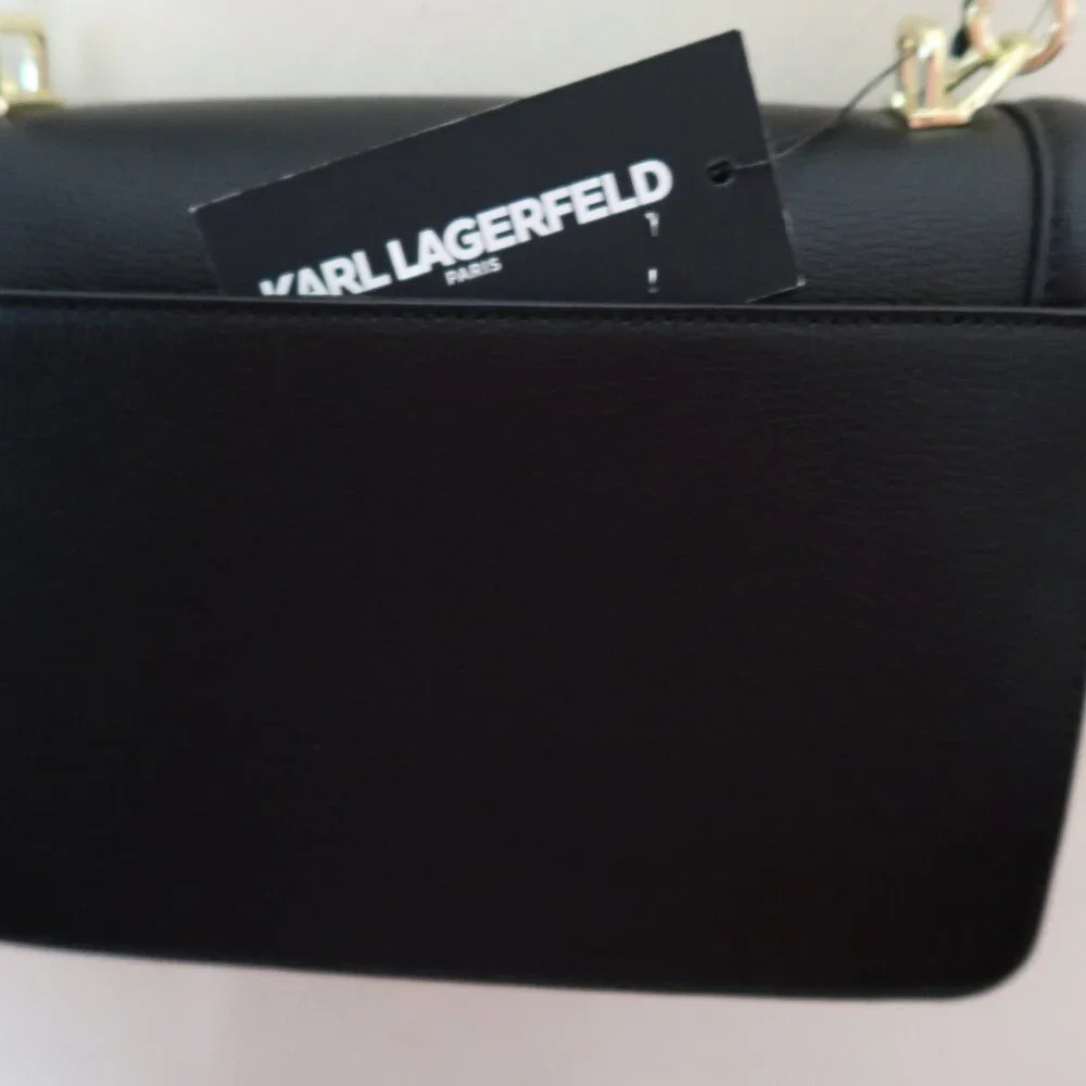 Karl Lagerfeld Paris Simone Small Leather Crossbody Black No Handle - Picture 11 of 12